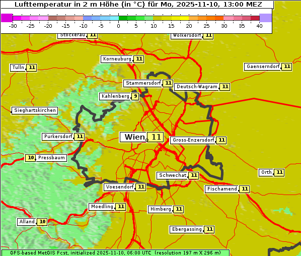 Temperatur, 10. 11. 2025