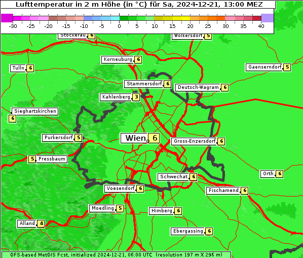 Temperatur, 21. 12. 2024