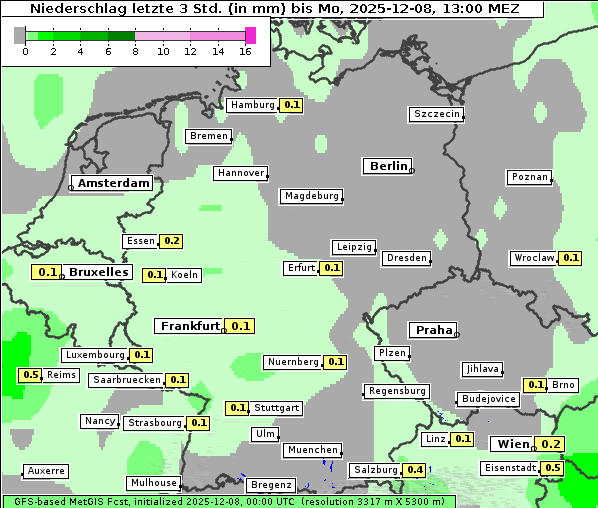 Niederschlag, 8. 12. 2025