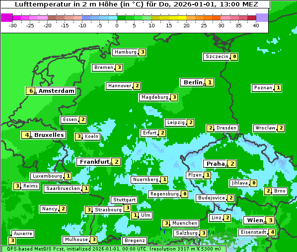 Temperatur, 1. 1. 2026