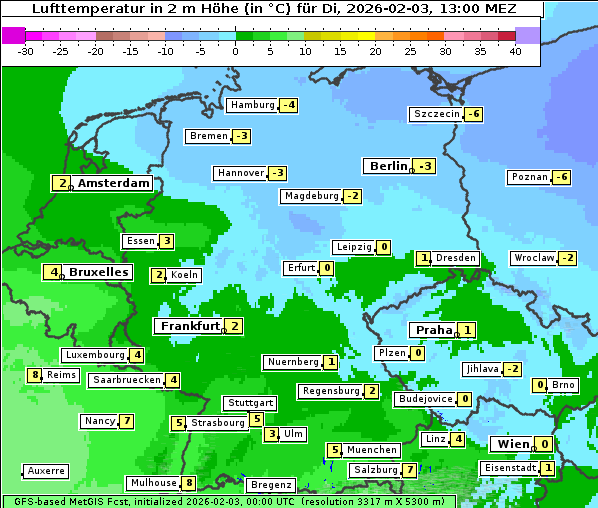 Temperatur, 3. 2. 2026