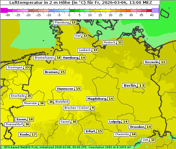 Temperatur, 6. 3. 2026