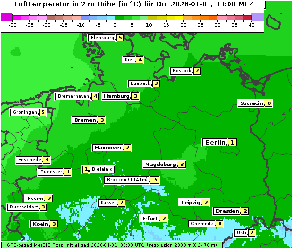 Temperatur, 1. 1. 2026