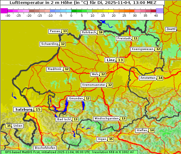 Temperatur, 4. 11. 2025