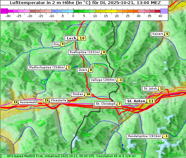 Temperatur, 21. 10. 2025