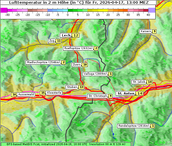 Temperatur, 17. 4. 2026