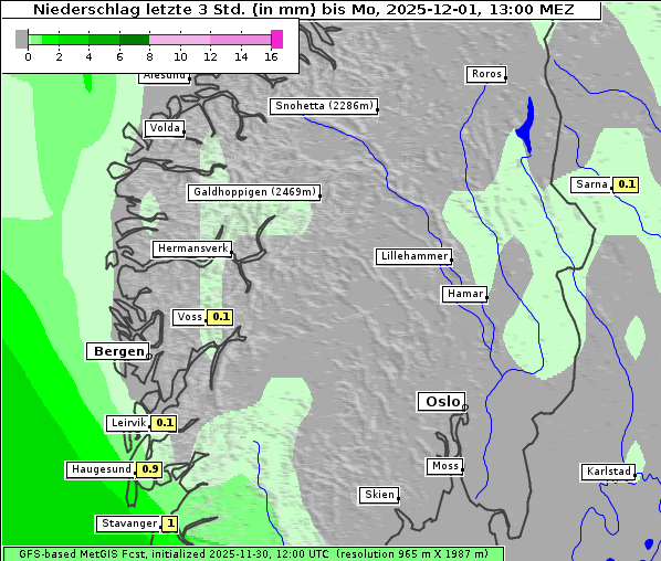 Niederschlag, 1. 12. 2025