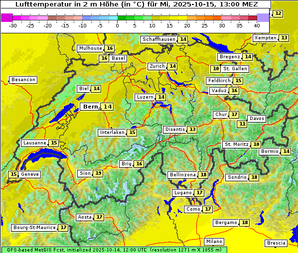 Temperatur, 15. 10. 2025