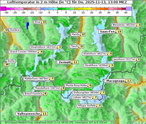 Temperatur, 13. 11. 2025