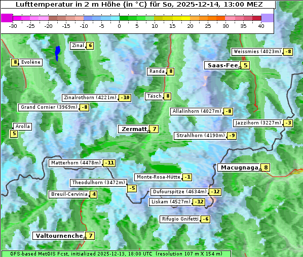 Temperatur, 14. 12. 2025