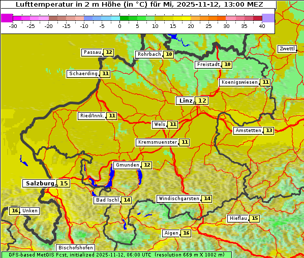 Temperatur, 12. 11. 2025