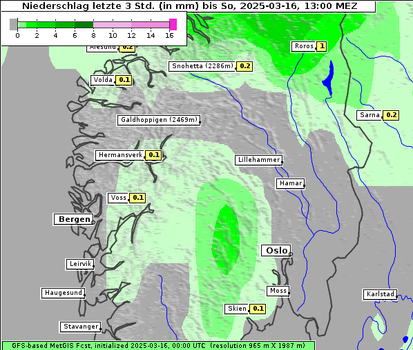 Niederschlag, 16. 3. 2025