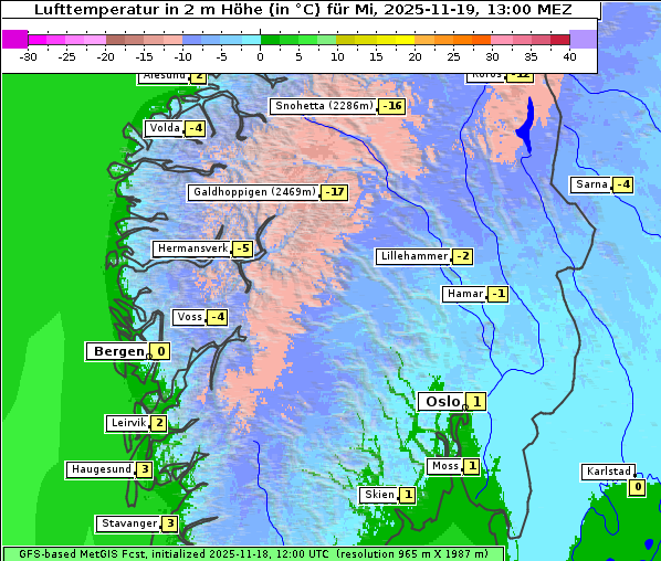 Temperatur, 19. 11. 2025