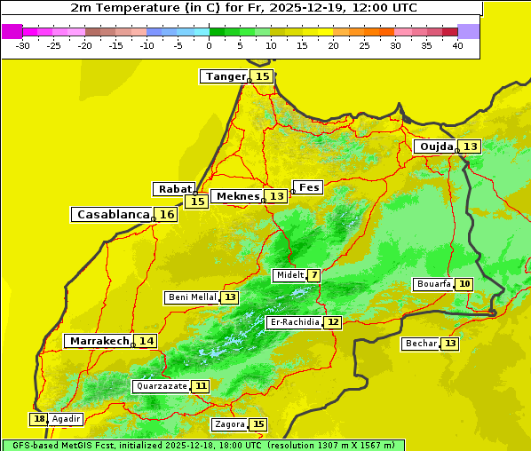 Temperatur, 19. 12. 2025