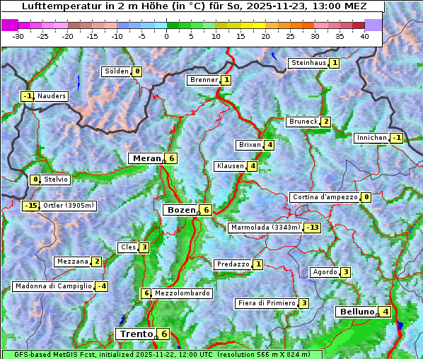 Temperatur, 23. 11. 2025