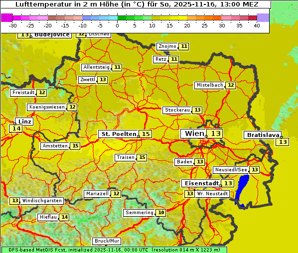 Temperatur, 16. 11. 2025