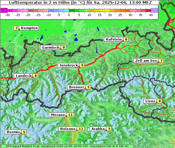 Temperatur, 6. 12. 2025