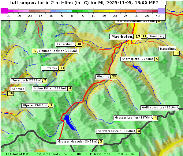 Temperatur, 5. 11. 2025