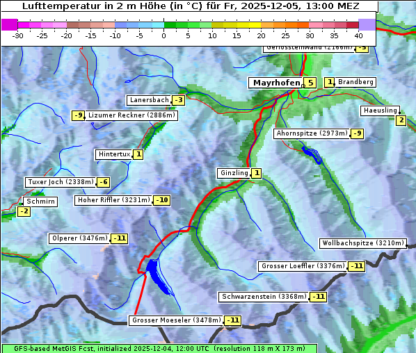 Temperatur, 5. 12. 2025