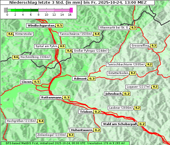 Niederschlag, 24. 10. 2025