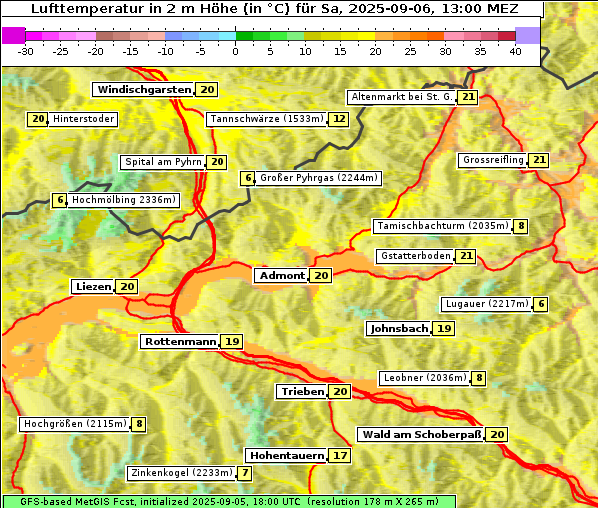 Temperatur, 6. 9. 2025