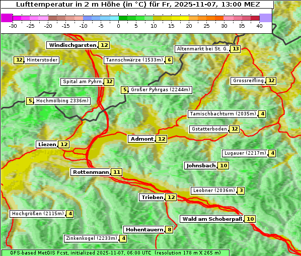 Temperatur, 7. 11. 2025