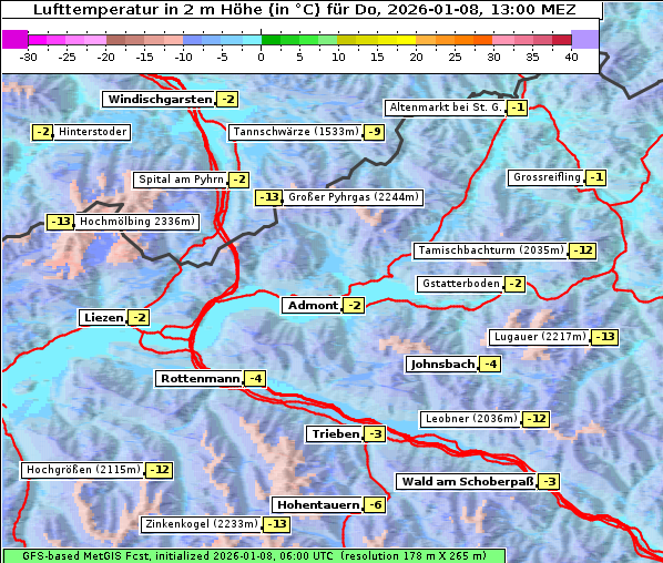 Temperatur, 8. 1. 2026