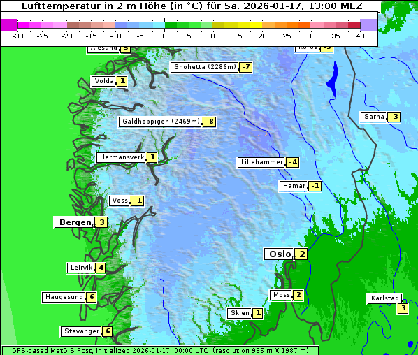 Temperatur, 17. 1. 2026