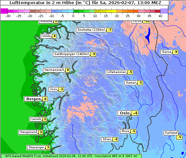 Temperatur, 7. 2. 2026