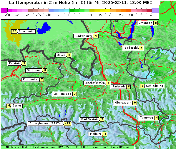 Temperatur, 11. 2. 2026