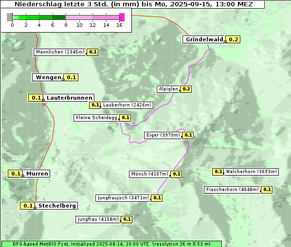 Niederschlag, 15. 9. 2025