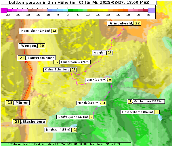 Temperatur, 27. 8. 2025