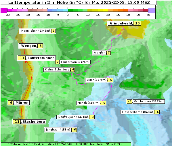 Temperatur, 8. 12. 2025