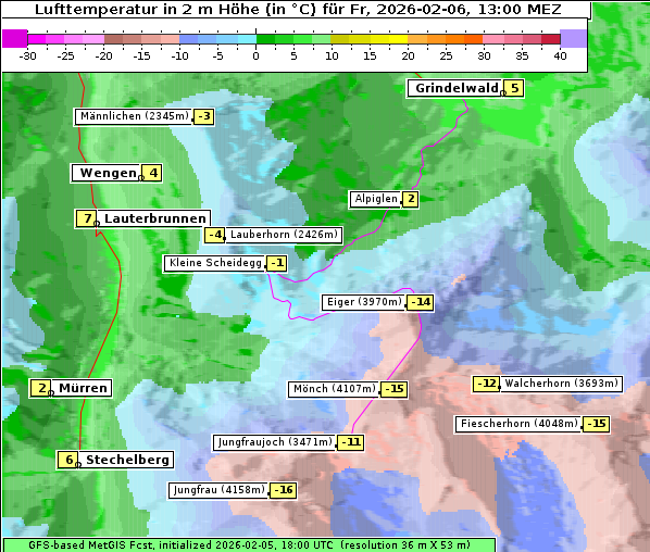 Temperatur, 6. 2. 2026
