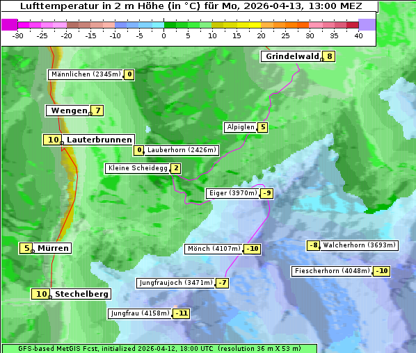 Temperatur, 13. 4. 2026
