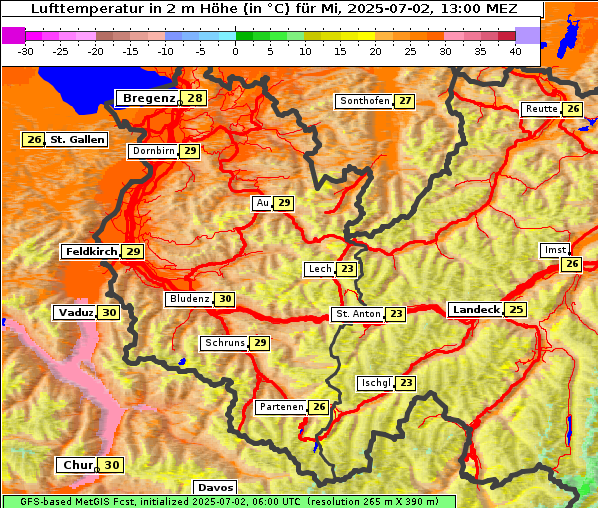 Temperatur, 2. 7. 2025