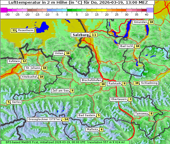 Temperatur, 19. 3. 2026