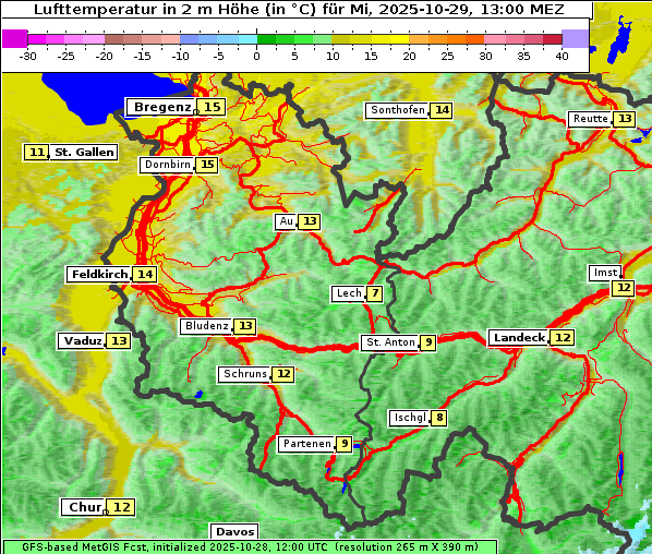 Temperatur, 29. 10. 2025