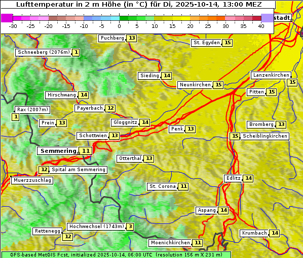 Temperatur, 14. 10. 2025