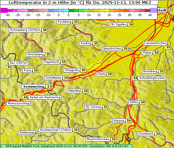 Temperatur, 13. 11. 2025