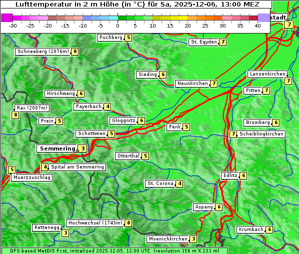 Temperatur, 6. 12. 2025
