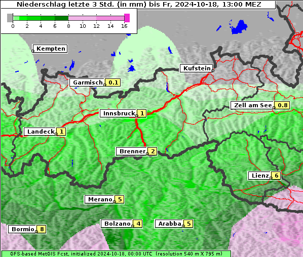 Niederschlag, 18. 10. 2024