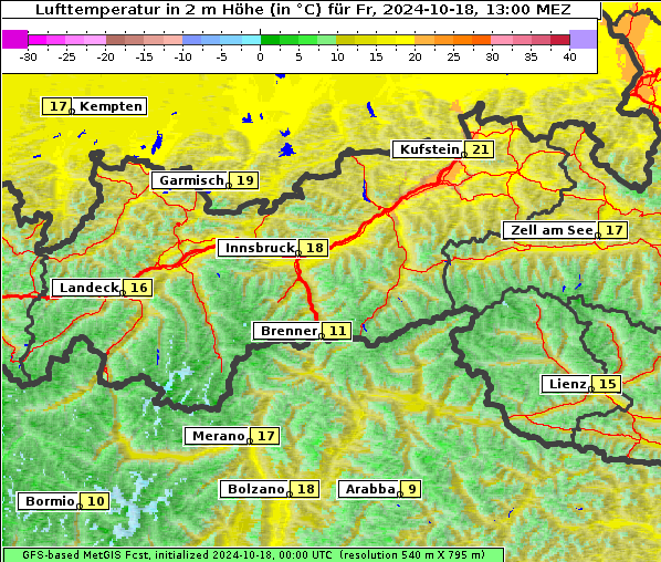 Temperatur, 18. 10. 2024