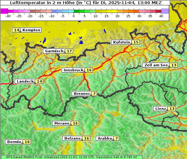 Temperatur, 4. 11. 2025