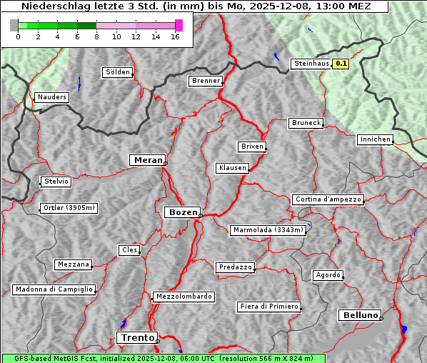 Niederschlag, 8. 12. 2025