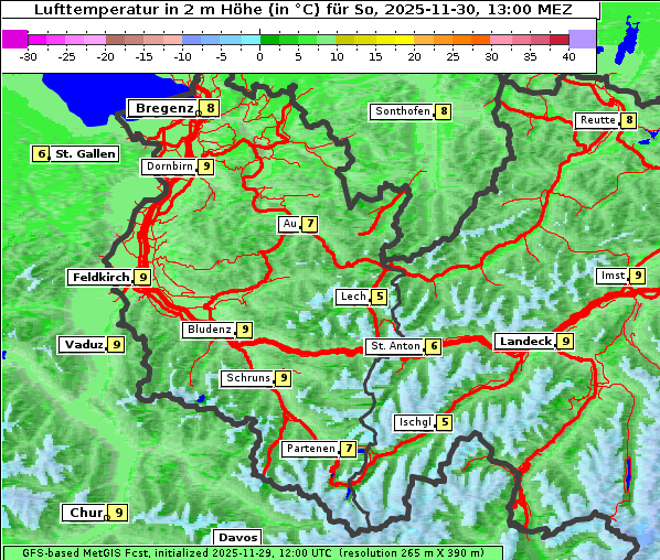 Temperatur, 30. 11. 2025