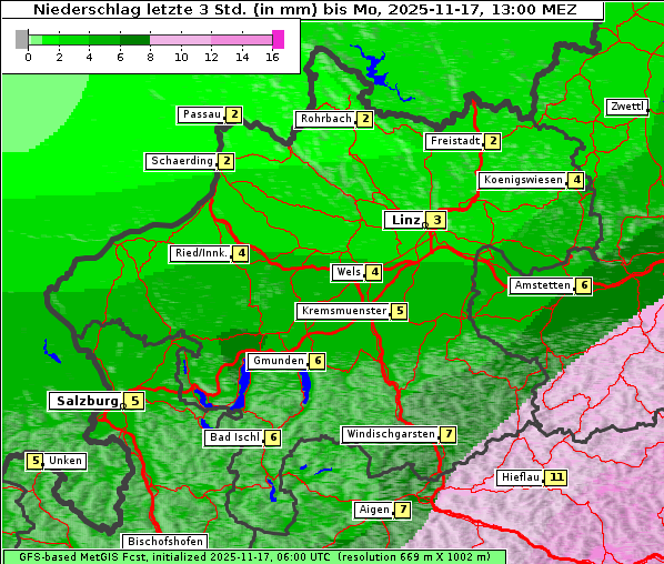Niederschlag, 17. 11. 2025