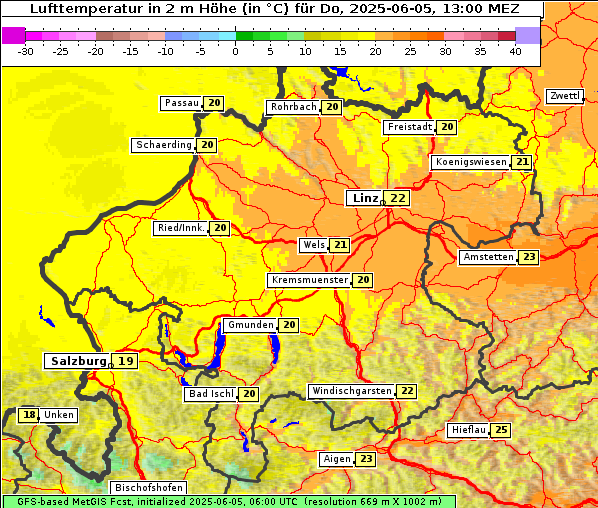 Temperatur, 5. 6. 2025