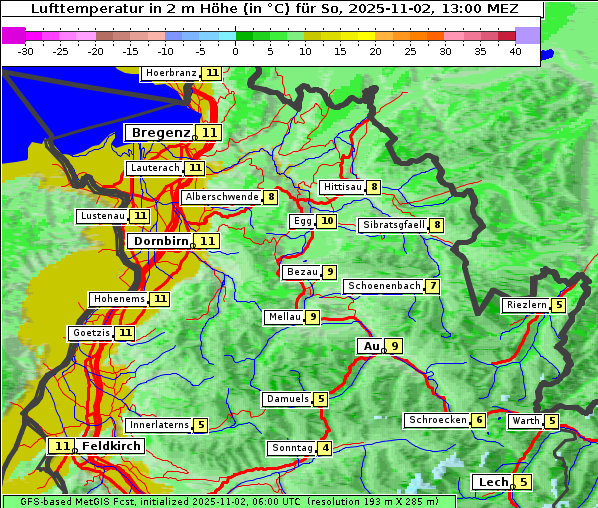 Temperatur, 2. 11. 2025