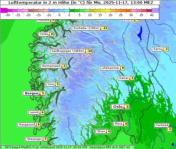 Temperatur, 17. 11. 2025